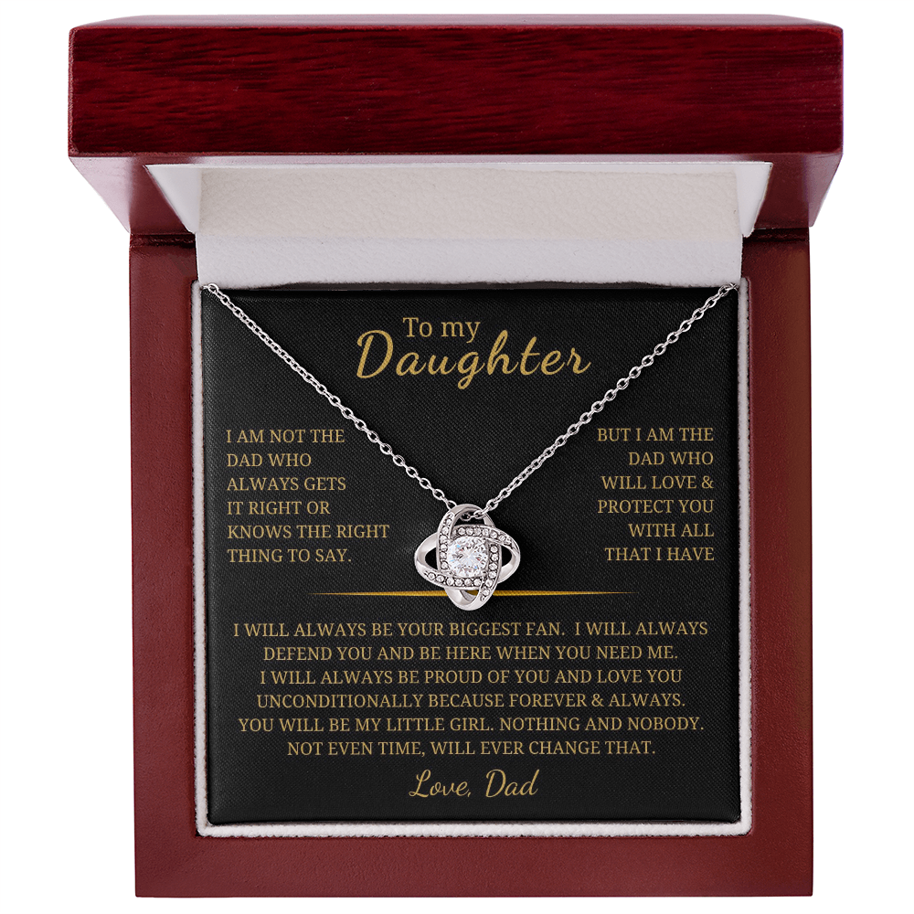 To My Daughter Love Knot Necklace