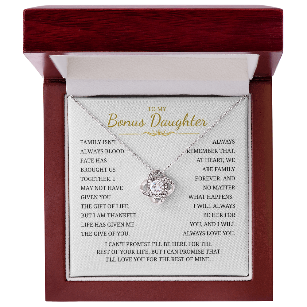 To My Daughter Love Knot Necklace