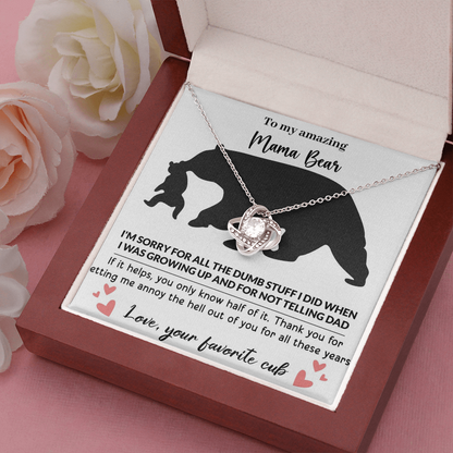 Mama Bear Love Knot Necklace