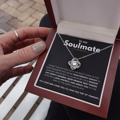 To My Soulmate Love Knot Necklace
