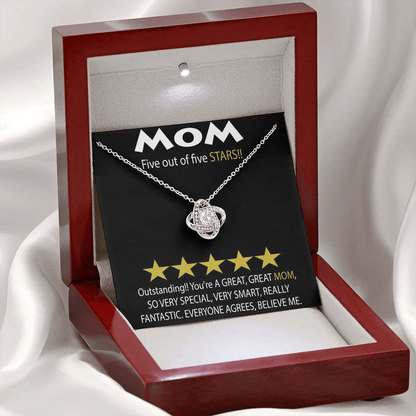 Mom 5 Stars Love Knot Necklace