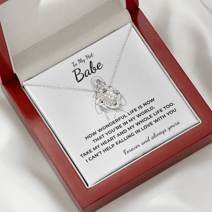 To My Hot Babe Love Knot Necklace