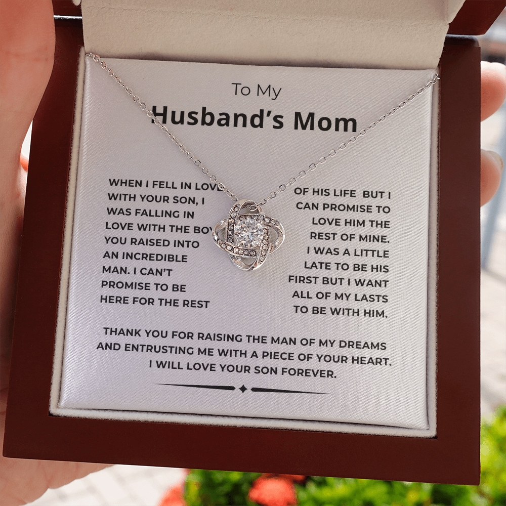 To My Husband's Mom Love Knot Necklace