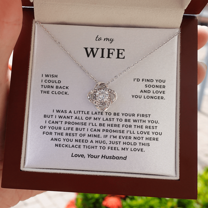 To My Wife Interlocking Hearts Necklace