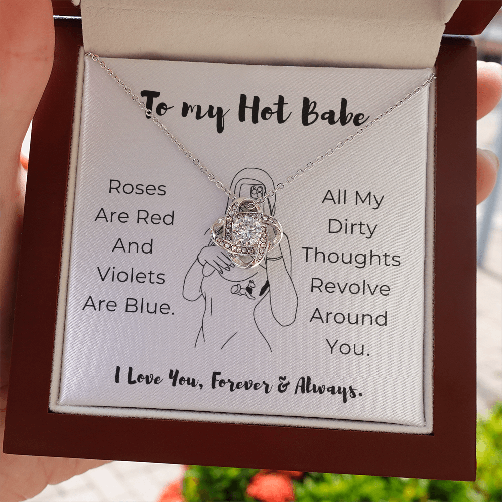To My Hot Babe Love Knot Necklace