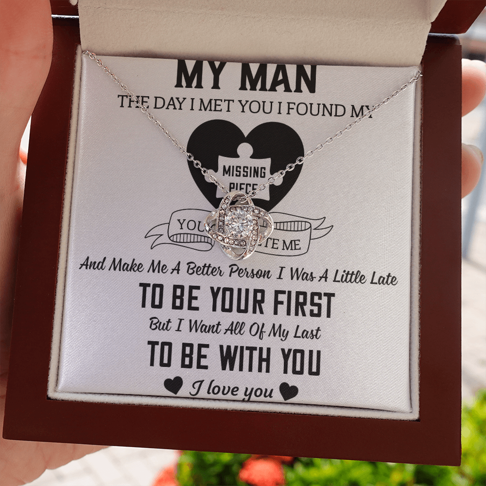 To My Man Love Knot Necklace