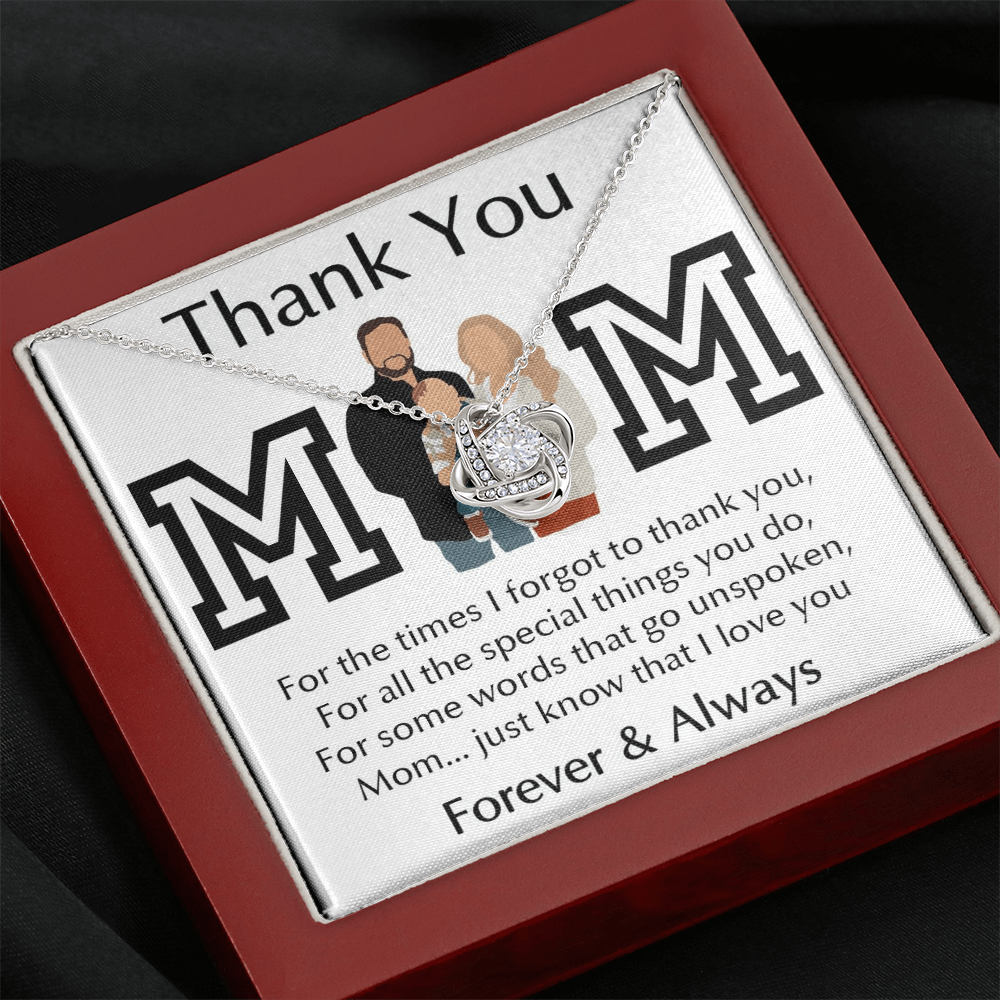 Thank You Mom Love Knot Necklace