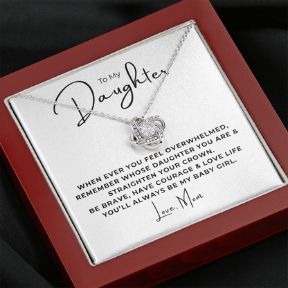 To My Daughter Love Knot Necklace