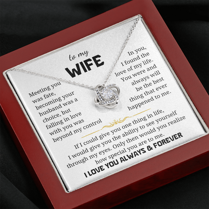 To My Wife Love Knot Necklace