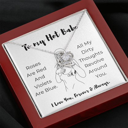 To My Hot Babe Love Knot Necklace