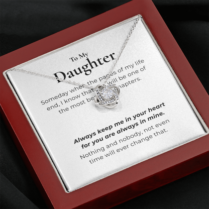 To My Daughter Love Knot Necklace