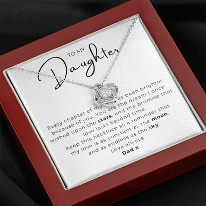 To My Daughter Love Knot Necklace