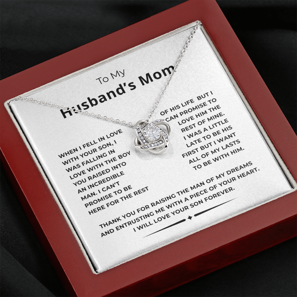 To My Husband's Mom Love Knot Necklace