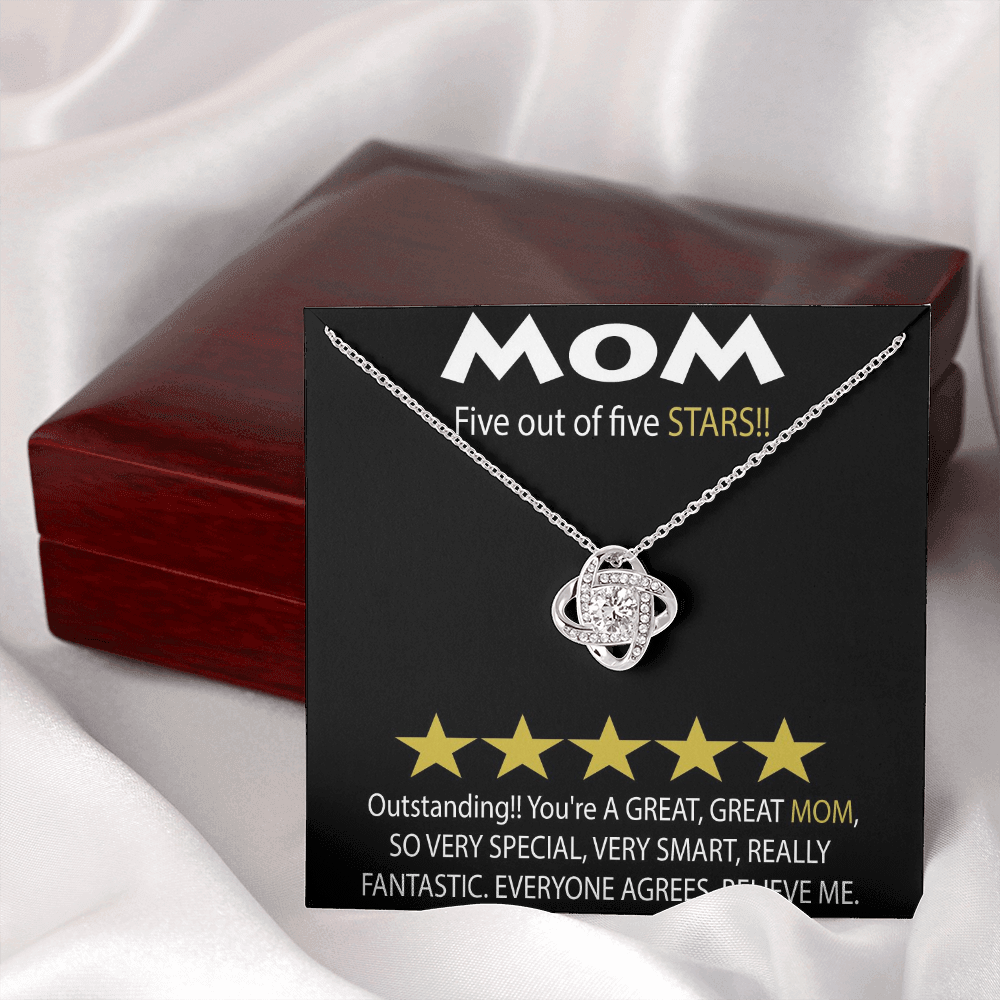Mom 5 Stars Love Knot Necklace