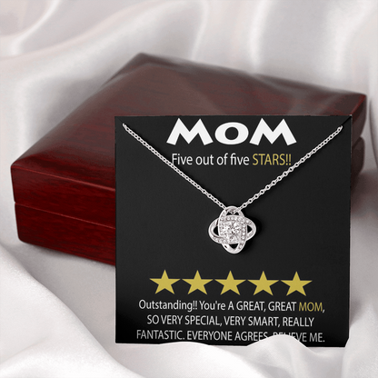 Mom 5 Stars Love Knot Necklace