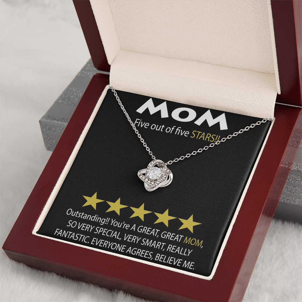 Mom 5 Stars Love Knot Necklace