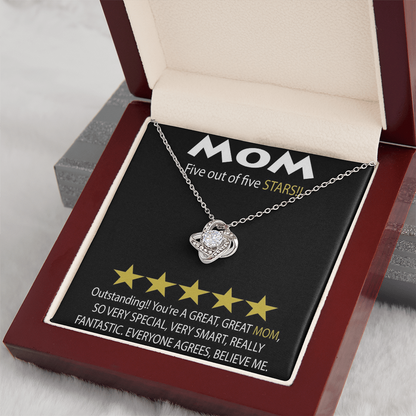 Mom 5 Stars Love Knot Necklace
