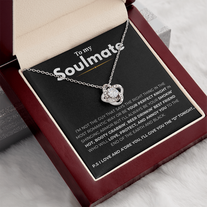 To My Soulmate Love Knot Necklace