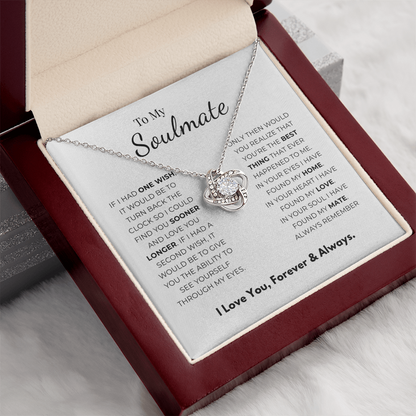 To My Soulmate Love Knot Necklace
