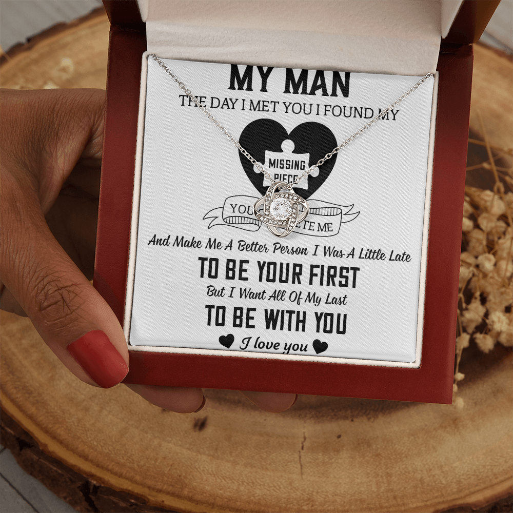 To My Man Love Knot Necklace