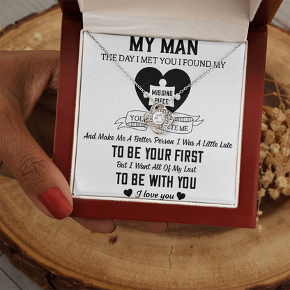 To My Man Love Knot Necklace