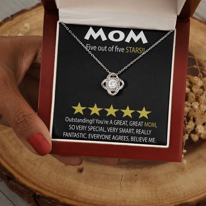 Mom 5 Stars Love Knot Necklace