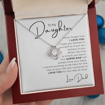To My Daughter Love Knot Necklace