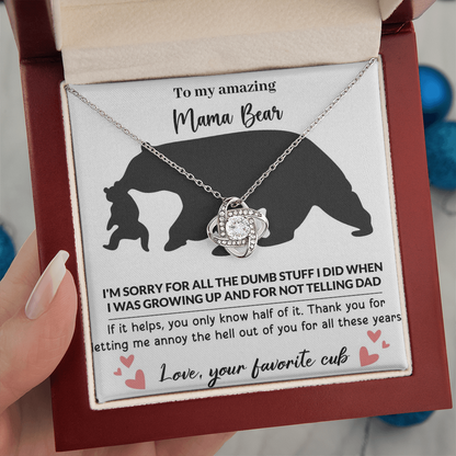 Mama Bear Love Knot Necklace