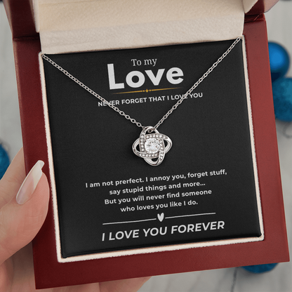 To My Love Love Knot Necklace