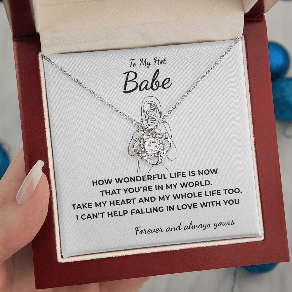 To My Hot Babe Love Knot Necklace