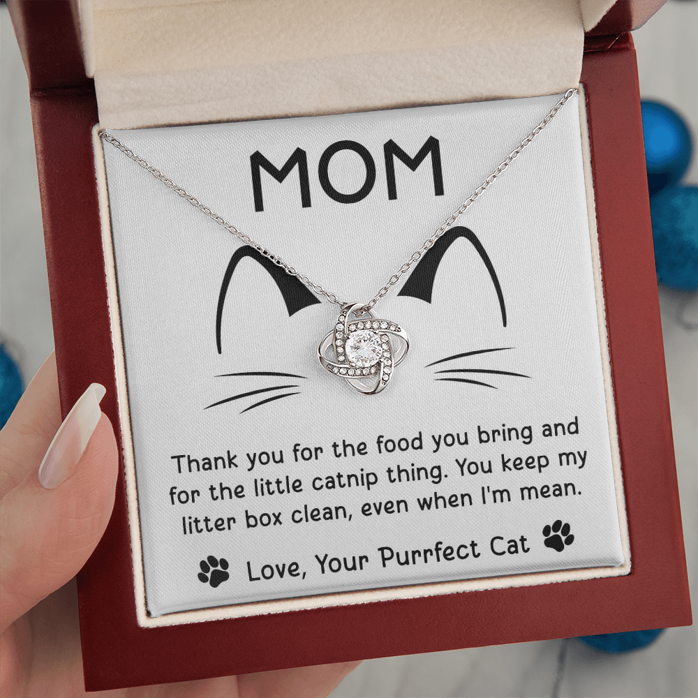 Purrfect Cat Love Knot Necklace