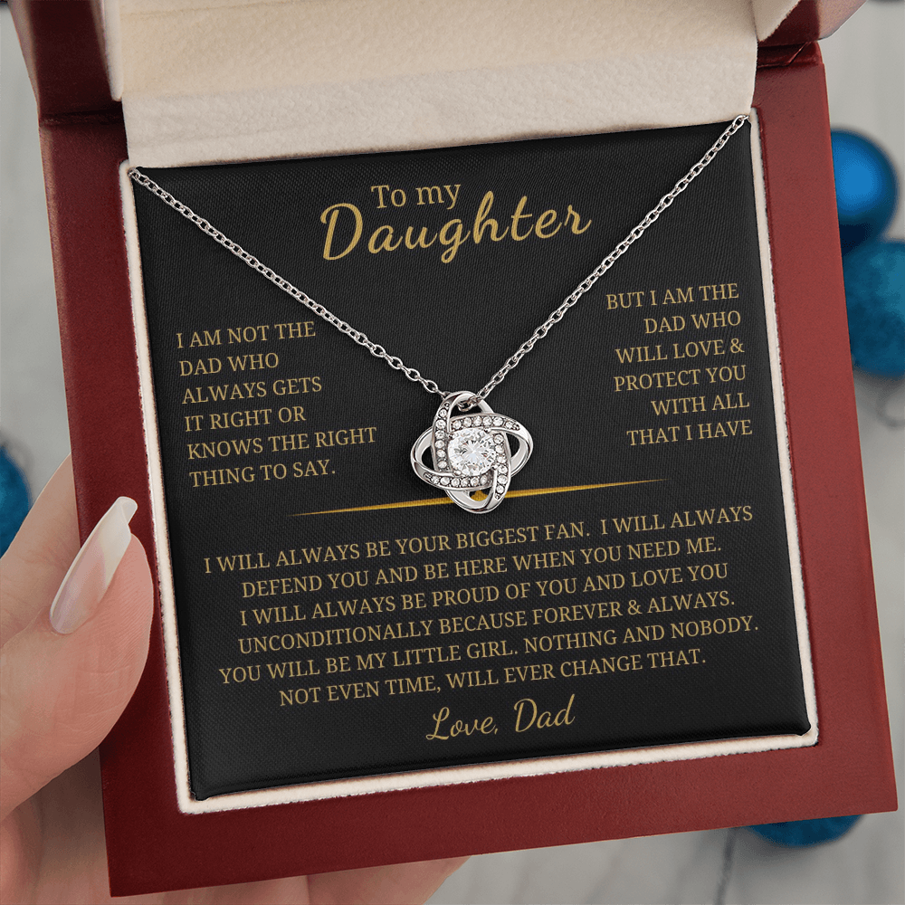 To My Daughter Love Knot Necklace