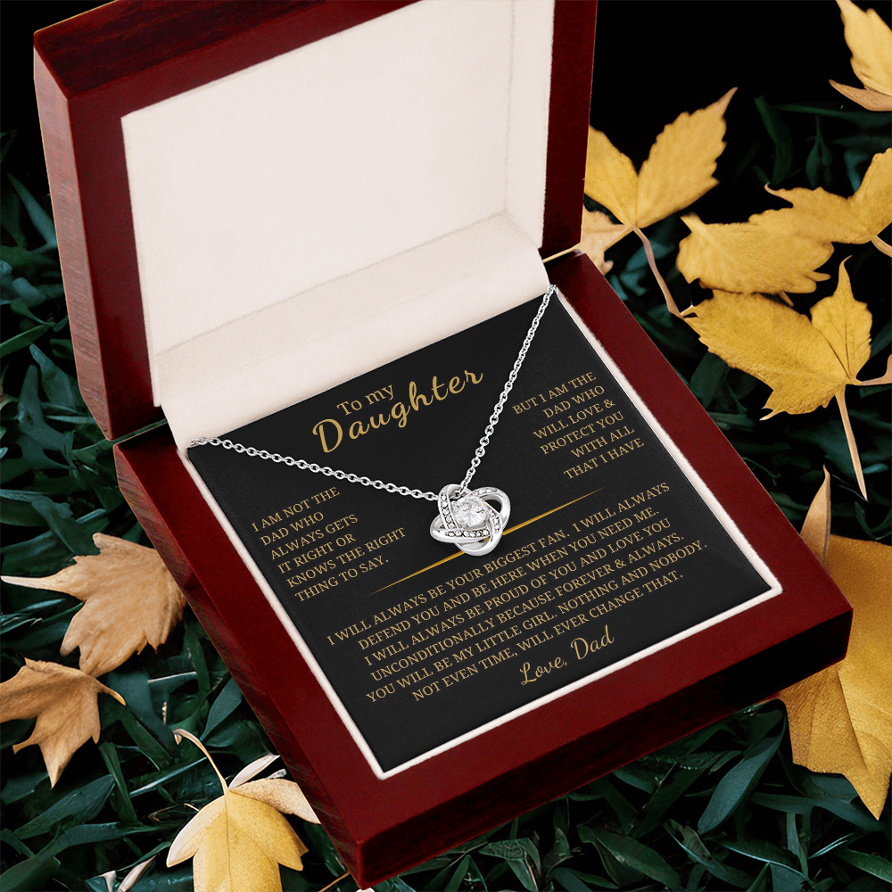 To My Daughter Love Knot Necklace
