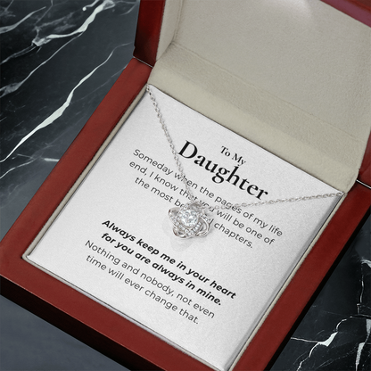 To My Daughter Love Knot Necklace