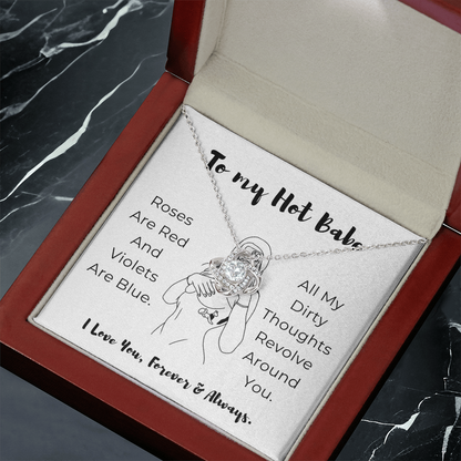 To My Hot Babe Love Knot Necklace