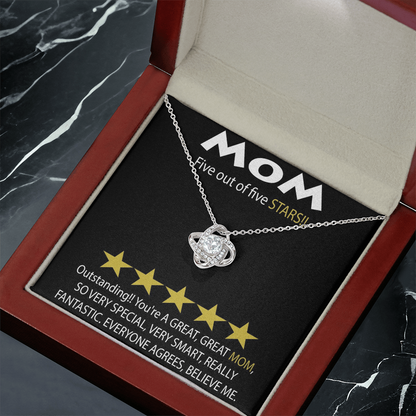 Mom 5 Stars Love Knot Necklace