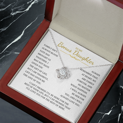 To My Daughter Love Knot Necklace