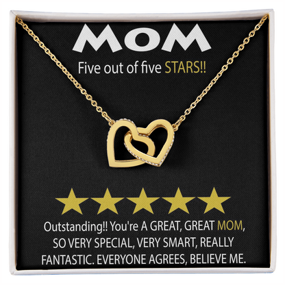 Mom 5 Stars Interlocking Hearts Necklace