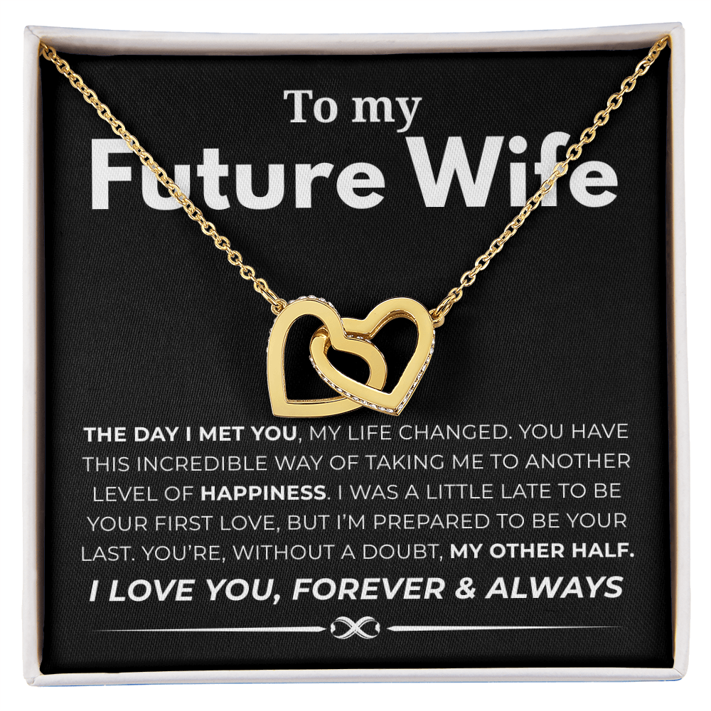 To My Future Wife Interlocking Hearts Necklace