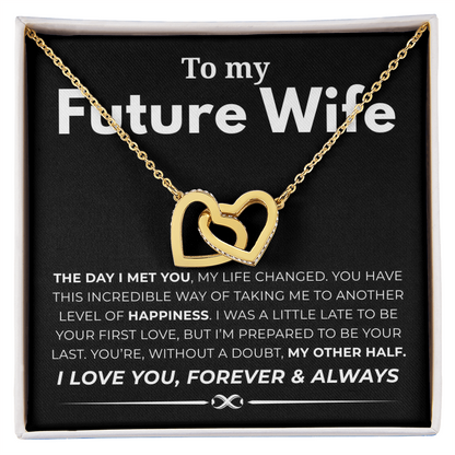 To My Future Wife Interlocking Hearts Necklace
