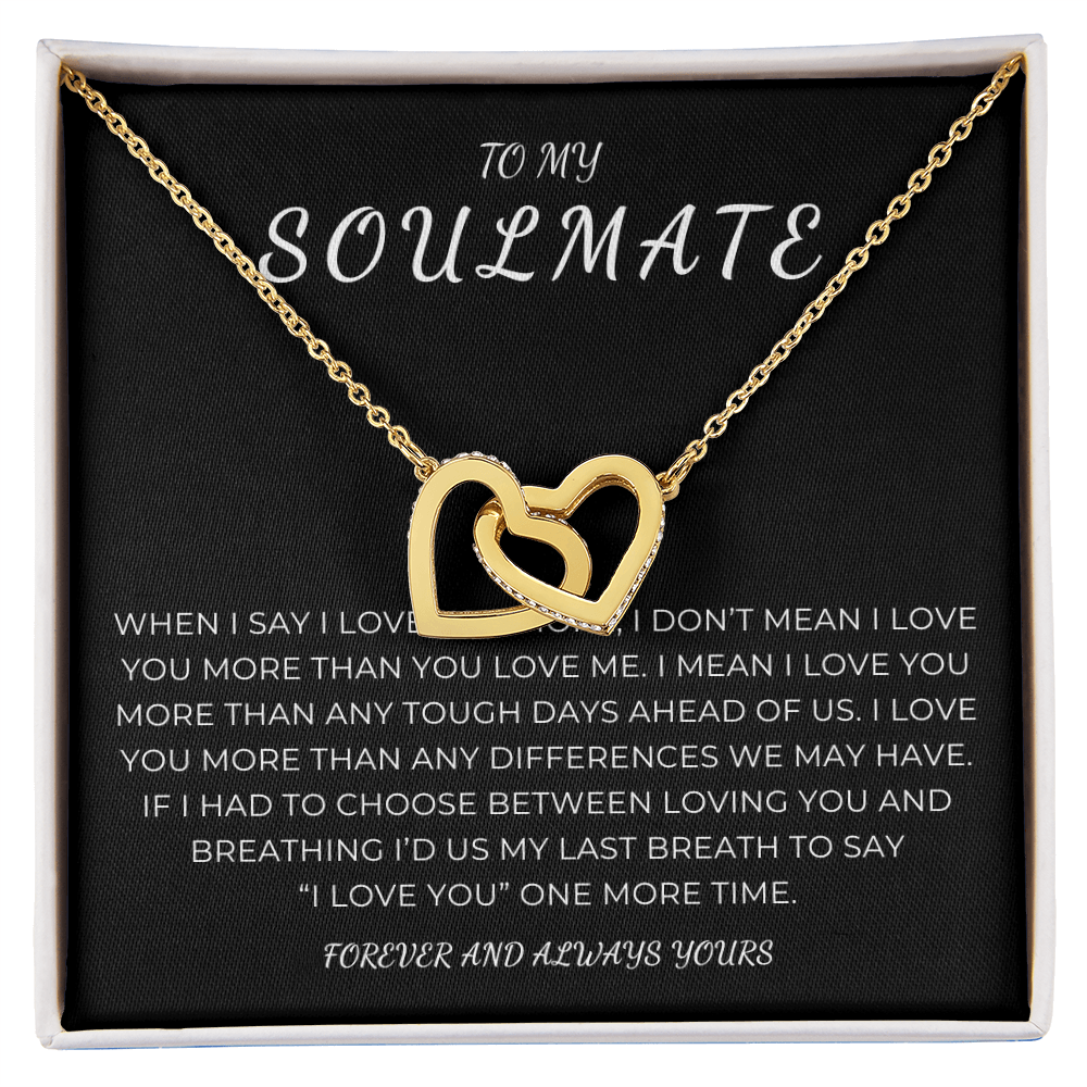 To My Soulmate Interlocking Hearts Necklace