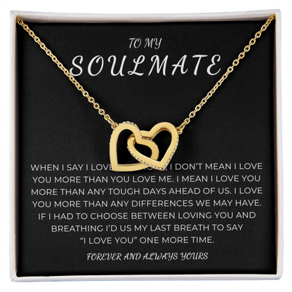 To My Soulmate Interlocking Hearts Necklace