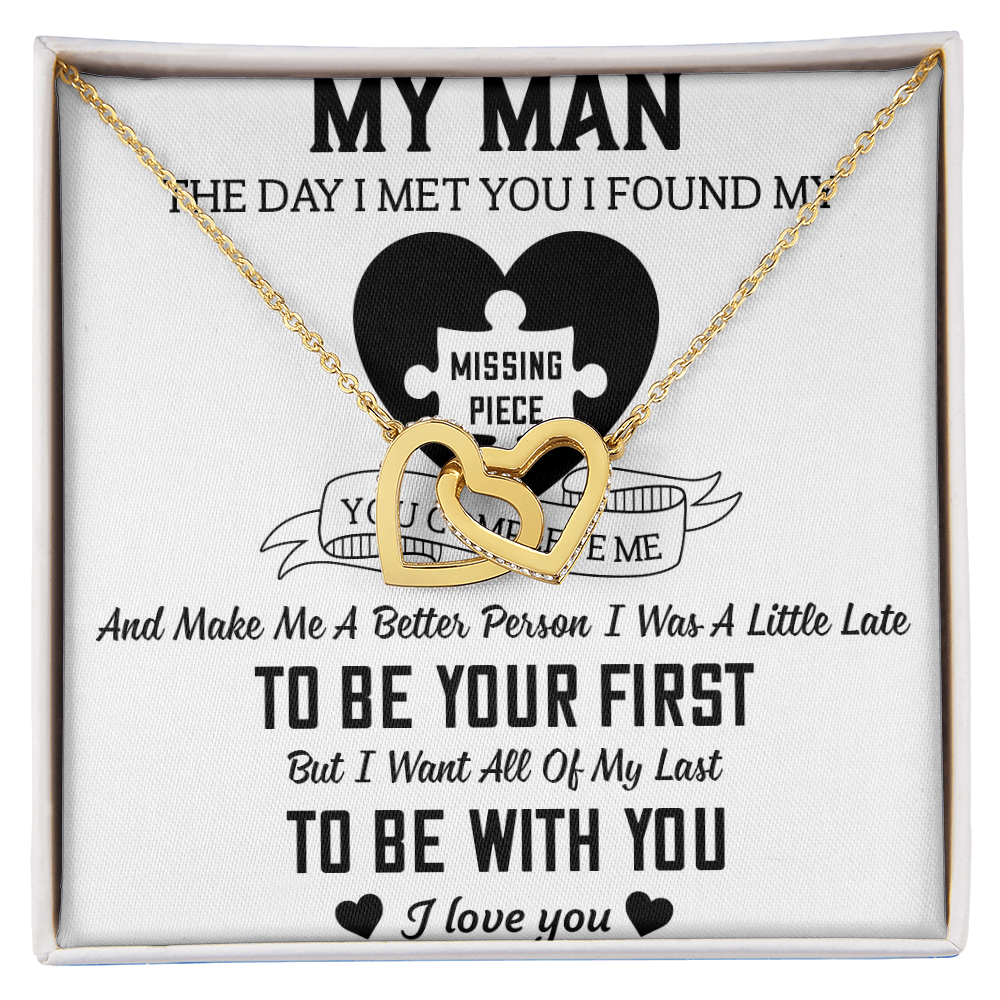 To My Man Interlocking Hearts Necklace