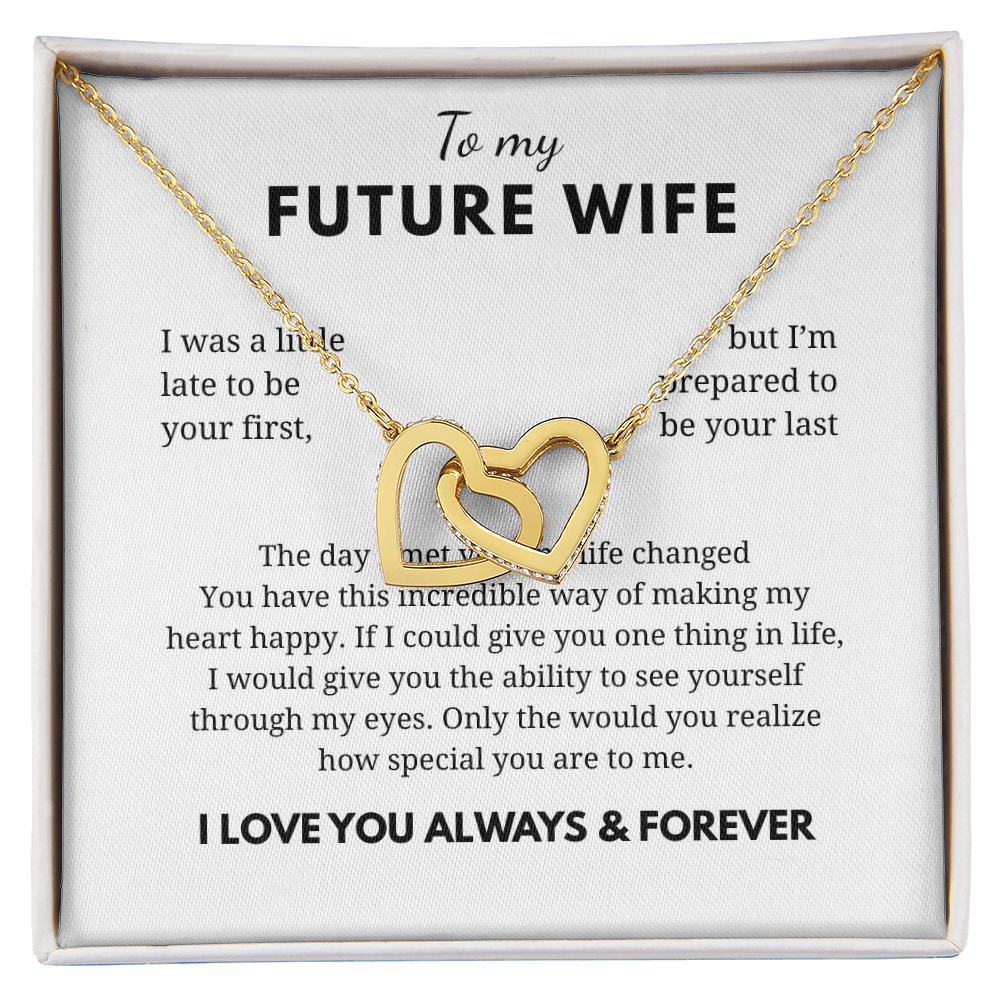 To My Future Wife Interlocking Hearts Necklace