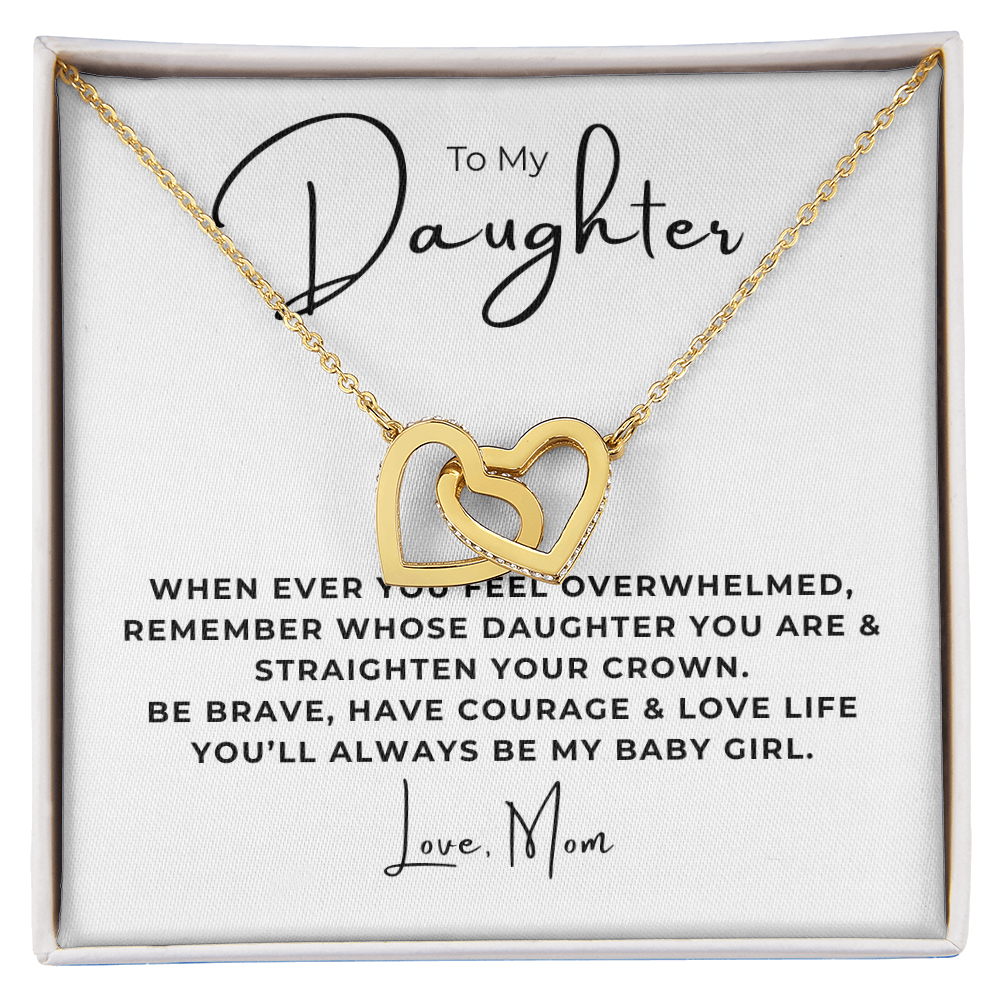 To My Daughter Interlocking Hearts Necklace