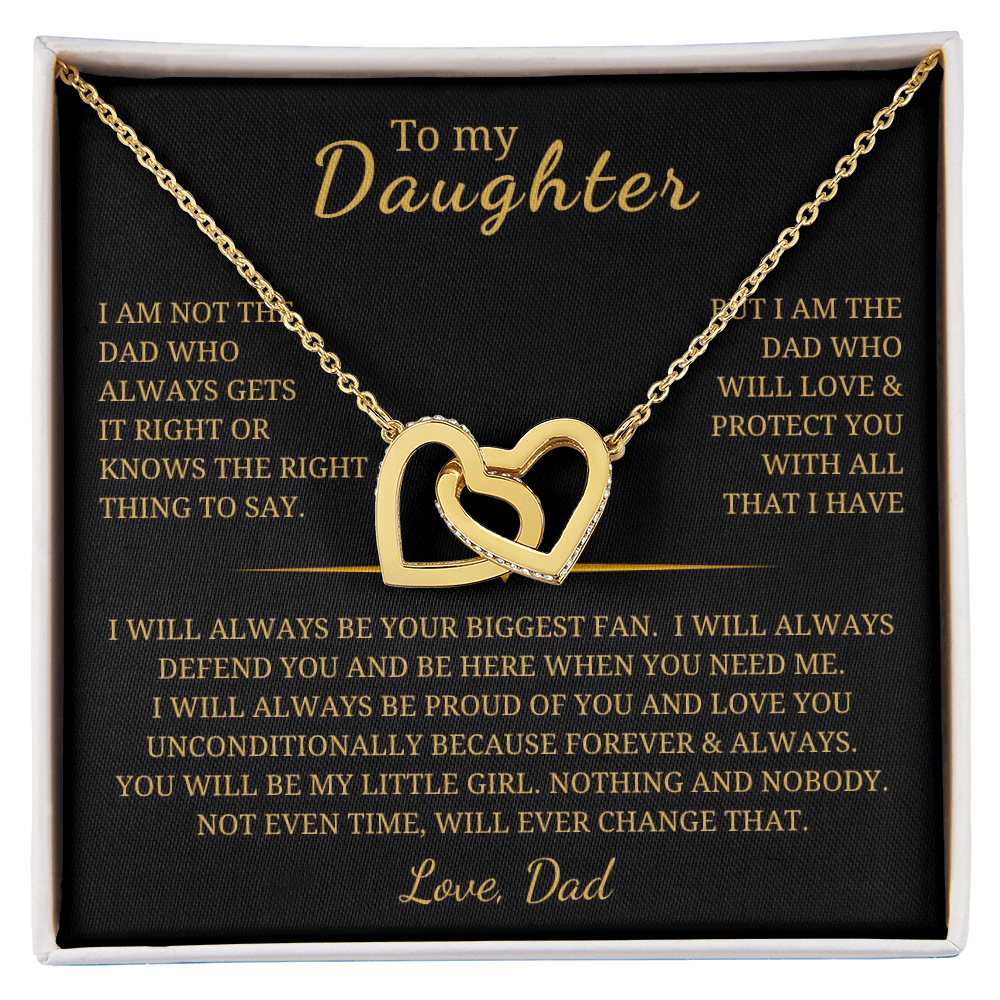 To My Daughter Interlocking Hearts Necklace