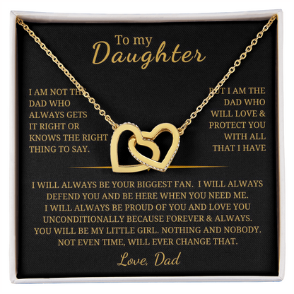 To My Daughter Interlocking Hearts Necklace