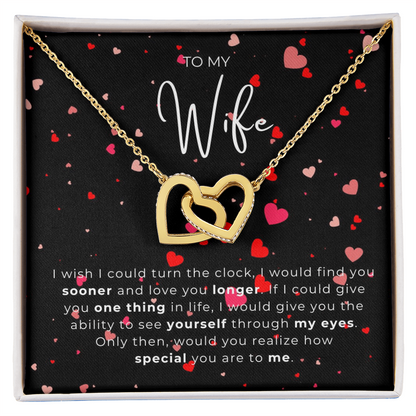 To My Wife  Interlocking Hearts Necklace