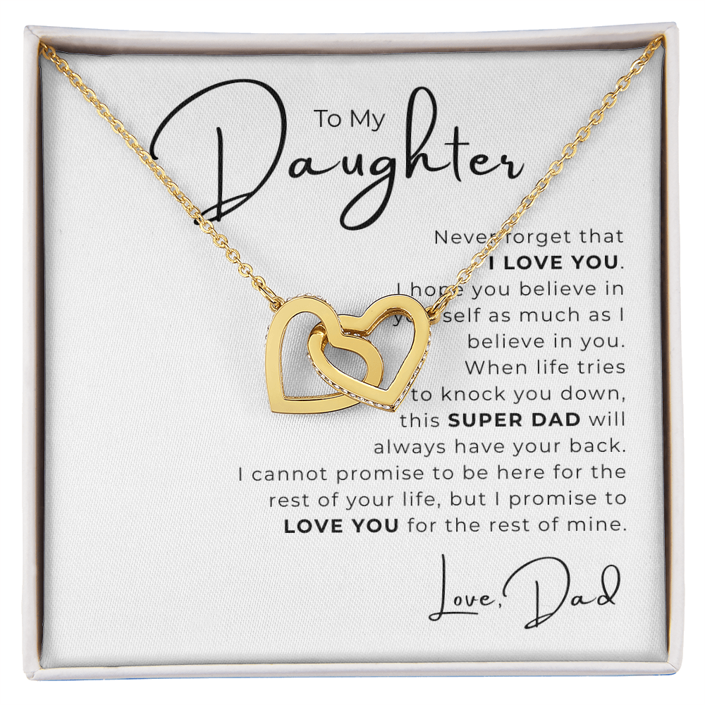To My Daughter Interlocking Hearts Necklace