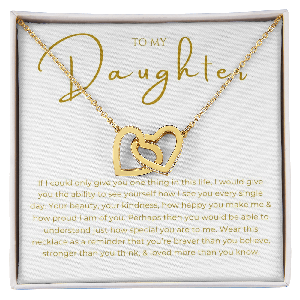 To My Daughter Interlocking Hearts Necklace